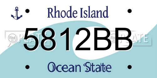 5812BB Rhode Island License Plate