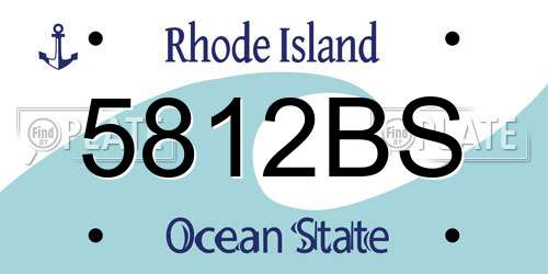 5812BS Rhode Island License Plate