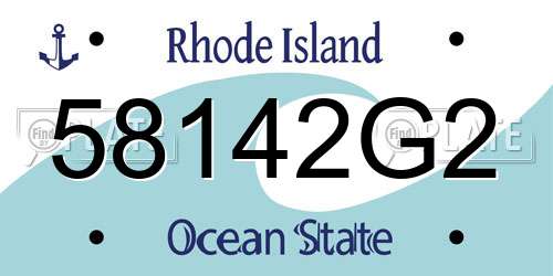 58142G2 Rhode Island License Plate