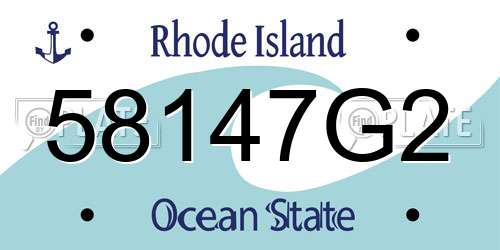 58147G2 Rhode Island License Plate