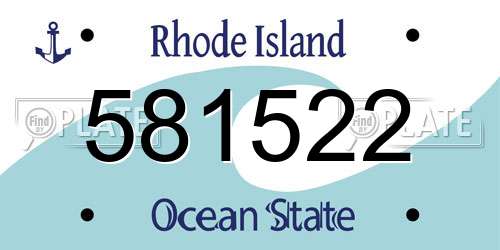 581522 Rhode Island License Plate