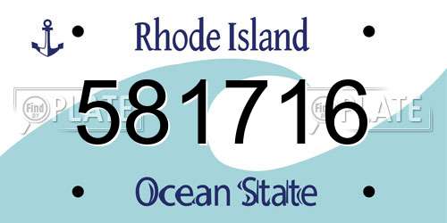 581716 Rhode Island License Plate