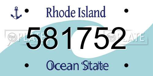 581752 Rhode Island License Plate