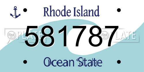 581787 Rhode Island License Plate
