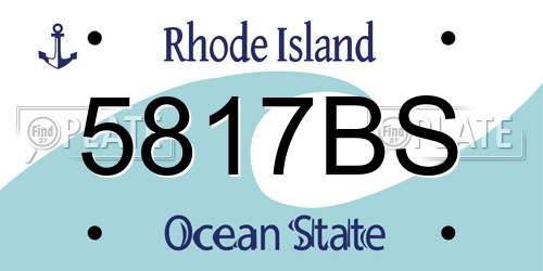 5817BS Rhode Island License Plate