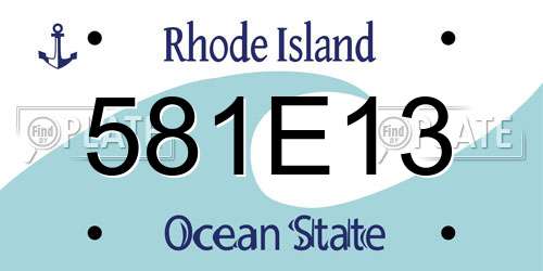 581E13 Rhode Island License Plate