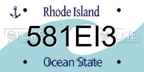 581EI3 Rhode Island License Plate
