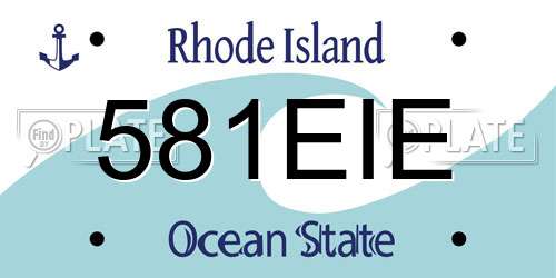 581EIE Rhode Island License Plate