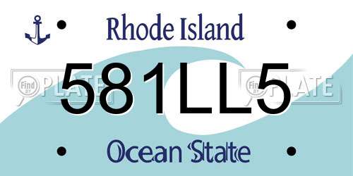 581LL5 Rhode Island License Plate