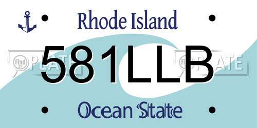 581LLB Rhode Island License Plate