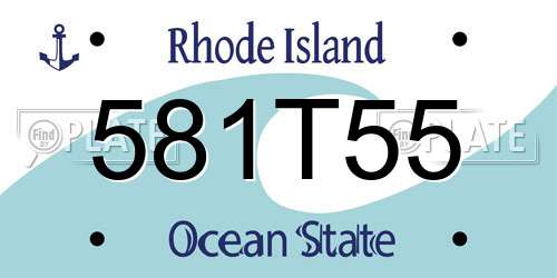 581T55 Rhode Island License Plate