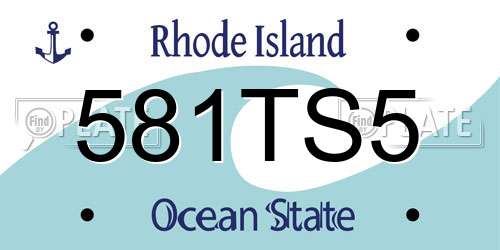581TS5 Rhode Island License Plate