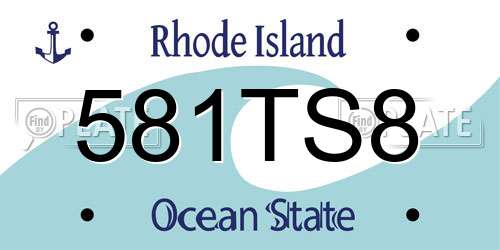 581TS8 Rhode Island License Plate