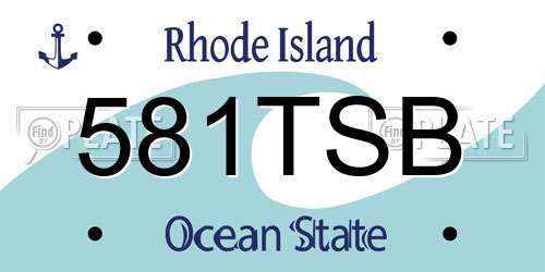 581TSB Rhode Island License Plate