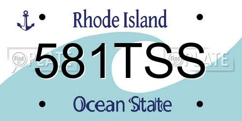 581TSS Rhode Island License Plate