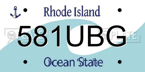 581UBG Rhode Island License Plate