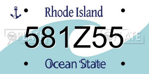 581Z55 Rhode Island License Plate