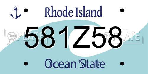 581Z58 Rhode Island License Plate