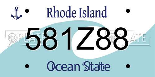 581Z88 Rhode Island License Plate