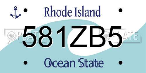 581ZB5 Rhode Island License Plate
