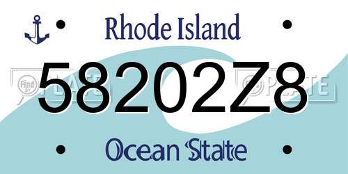 58202Z8 Rhode Island License Plate