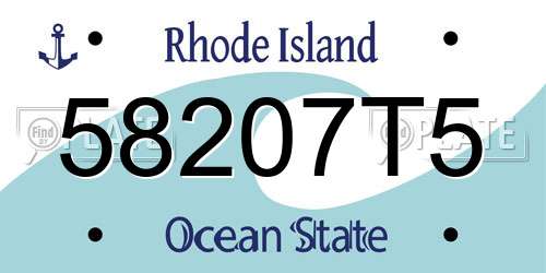 58207T5 Rhode Island License Plate