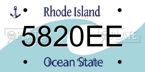 5820EE Rhode Island License Plate