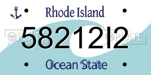 58212I2 Rhode Island License Plate
