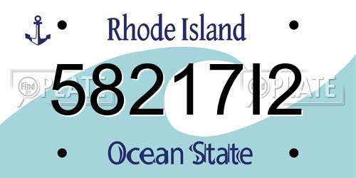 58217I2 Rhode Island License Plate