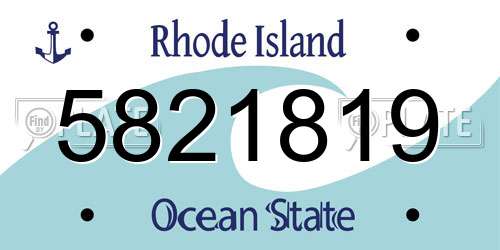 5821819 Rhode Island License Plate