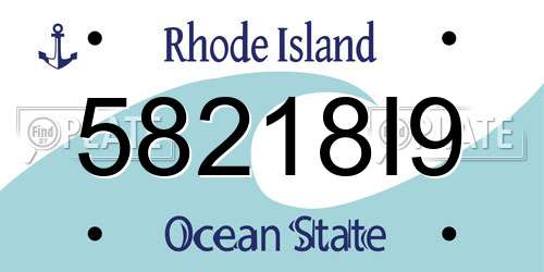 58218I9 Rhode Island License Plate
