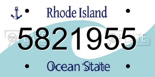 5821955 Rhode Island License Plate