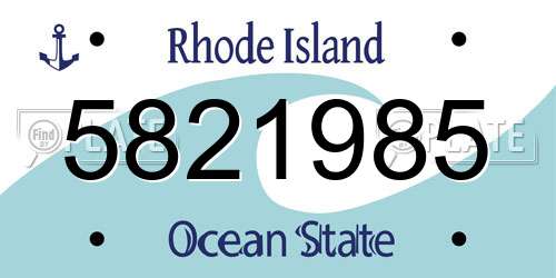 5821985 Rhode Island License Plate
