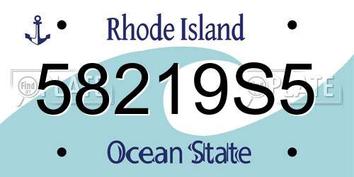 58219S5 Rhode Island License Plate