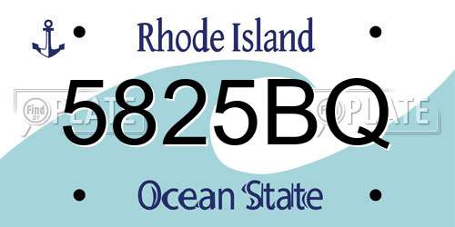 5825BQ Rhode Island License Plate