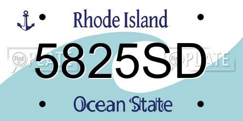 5825SD Rhode Island License Plate