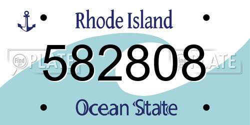 582808 Rhode Island License Plate