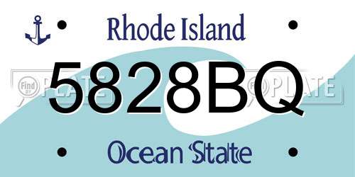 5828BQ Rhode Island License Plate