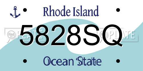 5828SQ Rhode Island License Plate