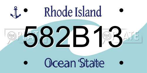 582B13 Rhode Island License Plate