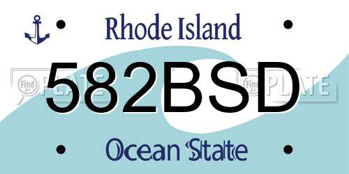 582BSD Rhode Island License Plate