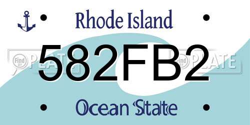 582FB2 Rhode Island License Plate