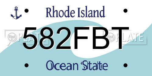 582FBT Rhode Island License Plate