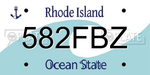 582FBZ Rhode Island License Plate