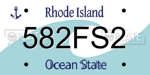 582FS2 Rhode Island License Plate