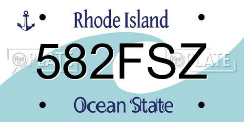 582FSZ Rhode Island License Plate
