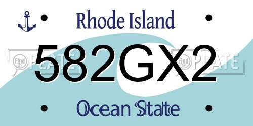582GX2 Rhode Island License Plate