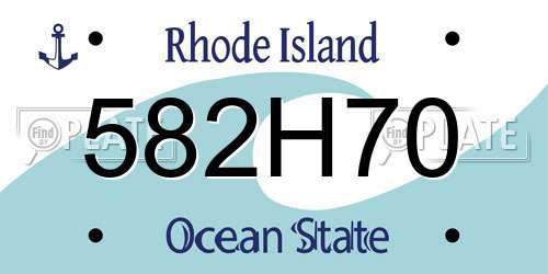 582H70 Rhode Island License Plate