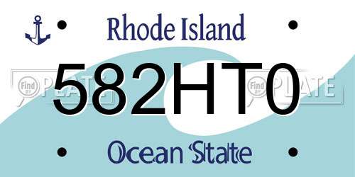 582HT0 Rhode Island License Plate