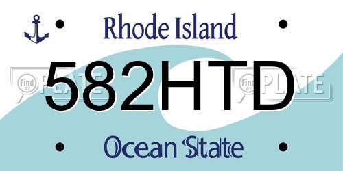 582HTD Rhode Island License Plate